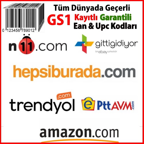 1 ADET UPC EAN AMAZON EBAY BARKOD KODU - ÜRÜN LİSTELEME KODLARI